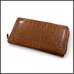 BALLY 長財布 ラウンドファスナー クロコ型押し ブラウン - メルカリ