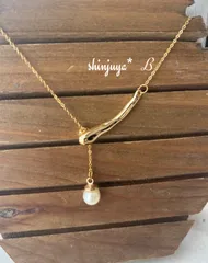 国産あこや真珠♡本物パールロングネックレス♡サージカルステンレス♡卒業式♡入学式♡本真珠♡