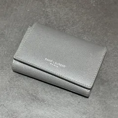 SAINT LAURENT PARIS レザー キーケース サンローラン グレー F （6898M）
