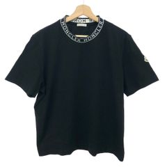 MONCLER ロゴネック 2025SS Tシャツ ブラック S - メルカリ