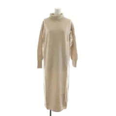 ロートレアモン LAUTREAMONT Droit ニットワンピース ロング 長袖 ウール 2 ベージュ タートルネック /RR