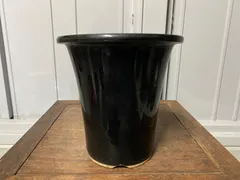 植木鉢　蘭鉢　黒　釉　胡蝶蘭　多肉植物　観葉植物　山野草　草花　花　雑木　園芸　ガーデニング　シンプル　陶器鉢　鉢　盆栽鉢