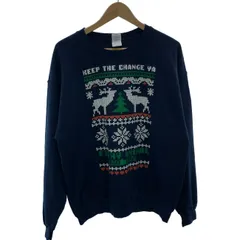 GILDAN　スウェット　長袖　トレーナー　トップス　クルーネック　裏起毛　プリント　古着