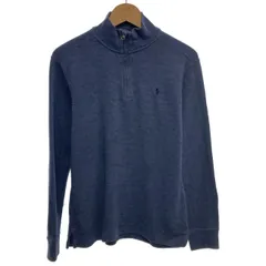 POLO RALPH LAUREN　ジップアップセーター　プルオーバー　トップス　ハイネック　ハーフジップ　ハイゲージ　無地　ワンポイント　スモールポニー　刺しゅう　古着