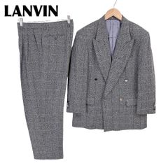 LANVIN PARIS ランバン ダブルスーツ 50 グレージュ ストライプ - メルカリ