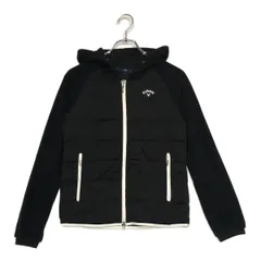 中古 レディース キャロウェイ Callaway フルジップアウター M 黒 ブラック 中綿 袖フリース パーカー