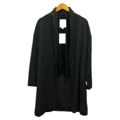 ニコアンド Niko and.. ロングカーディガン 長袖 無地 レーヨン混 M ダークグレイ 