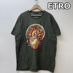エトロ イタリア製 ハート 心臓 プリント クルーネック 半袖 Tシャツ ビッグサイズ メンズ - ISItems【USED】【古着】【中古】50151041