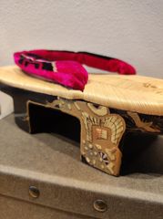 蒔絵入り 高下駄 別珍鼻緒 新品 保管品 赤黒 模様入り 木製 桐下駄 日本製 和装履物 舞妓 踊り 成人式 礼装 草履 伝統工芸