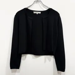M-PREMIER COUTURE 丸首レーヨンボレロ カーディガン ブラック サイズ38【送料込み】