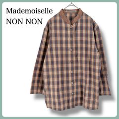 美品 マドモアゼルノンノン コットンウールピンタックチュニックシャツ 38 M 美品 マドモアゼルノンノン ピンタック チュニック ブラウス 長袖 M L