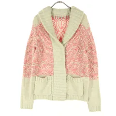 GAP ギャップ ウール混 モヘヤ混 バイカラー 長袖 ショールカラー ニットカーディガン S ホワイト系 レディース 古着