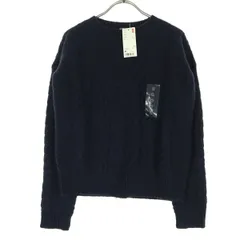美品 UNIQLO ユニクロ 長袖 ニット M ネイビー レディース 古着