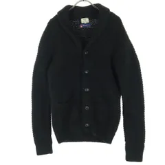 green label relaxing グリーンレーベルリラクシング 長袖 ショールカラー ウール ニットカーディガン M ブラック メンズ 古着