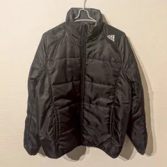adidas アディダス 中綿 ジャケット ダウン メンズ L 《極美品》 暖かい ジャンパー  ブラック 冬 アウター 重ね着  黒 防寒 スポーツ ウェア