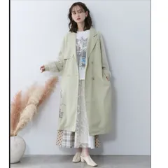 iS ScoLar チュール重ね花刺繍ロングコート