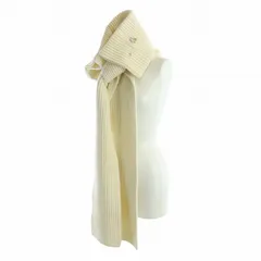 イヴサンローラン YVES SAINT LAURENT マフラー ストール タートル カシミヤ混 イタリア製 ハートブローチ付き アイボリー ■GY19 /MQ ■OH