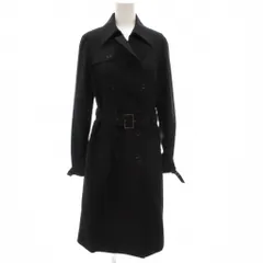 コムサイズム COMME CA ISM トレンチコート ロング ダブル ベルト付 ウール M 黒 ブラック /GV