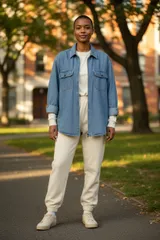 Chaps Ralph Lauren チャップス ラルフローレン デニム　シャツ　ジャケット　 ヴィンテージ　フルジップアップ　ダブルポケット デニムジャケット コットン ブルー【中古】 ユニセックス