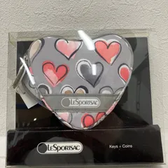 7588　LeSportsac レスポートサック　ハート　ポーチ　コインポーチ　Boxed Heart Coin Pouc　AFFECTION　ミニポーチ　小銭入れ　コインケース　グレー　レディース　ハート　タグ付き　リストレット