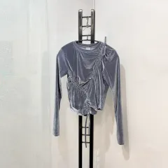 アナザーエイ ツアーベルベット シャーリング 長袖Tシャツ クロップドTシャツ Tシャツ 2579