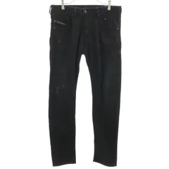 DIESEL ディーゼル BELTHER スリム テーパードパンツ W32 ブラック 0679F メンズ 古着