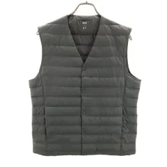 UNIQLO ユニクロ ウルトラライト ダウンベスト M チャコールグレー 収納袋付き メンズ 古着