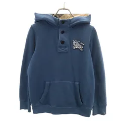 BURBERRY CHILDREN バーバリー チルドレン 長袖 スウェットパーカー 12Y ネイビー 三陽商会 プルオーバー 裏起毛 キッズ 古着