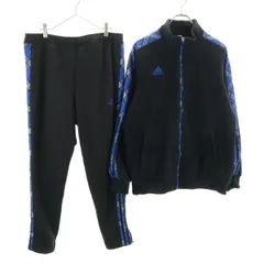 adidas アディダス トラックジャケット 上下 セットアップ 2XL ブラック フリース スウェット メンズ 古着