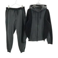 H.I.P. by SOLIDO エイチアイピーバイソリード 日本製 長袖 ストレッチ コンビネーション ジップパーカー 上下 セットアップ 4/3 グレー メンズ 古着