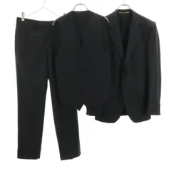 美品 DOLCE&GABBANA ドルチェアンドガッバーナ イタリア製 スーツ 上下 セットアップ 44 ブラック 3ピース 衣装カバー付き メンズ 古着