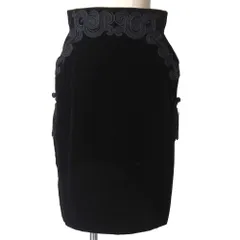 ■美品■Christian Dior クリスチャンディオール スカート サイズL 別珍 パイル ペイズリー フリンジ タイトスカート ブランド古着【中古】20260116/RA7253