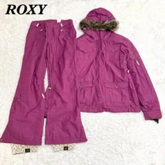 【美品】ROXY スキースノボウェア セットアップ M パープルピンク