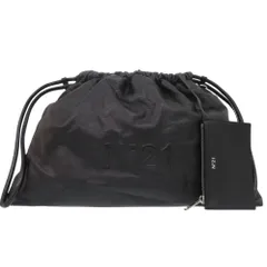 美品 ヌメロ ヴェントゥーノ 巾着バッグ ショルダーバッグ レザー ブラック 0596 N°21