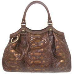 BRAHMIN タンクバッグ クロコ型押し ブラウン - メルカリ