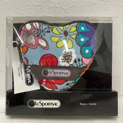 7587　LeSportsac レスポートサック　ハート　ポーチ　コインポーチ　Boxed Heart Coin Pouc　CELEBRATE　セレブレート　ミニポーチ　小銭入れ　コインケース　水色　レディース　花柄　フラワー　タグ付き　リストレット
