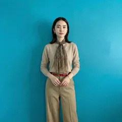 228 イヴサンローラン YSL シルク100% スカーフ 86cm 花柄 ブルー