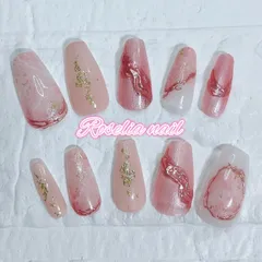 【オーダーNO.29】ニュアンス・ピンク・ローズクォーツ・ガーリー・ミラー・綺麗系・上品・可愛い・春･ネイルチップ