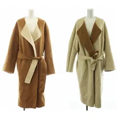 6 ROKU BEAUTY&YOUTH B&Y ロク ビューティーアンドユース REVER SEWING GOWN COAT ガウンコート ロング丈 リバーシブル ウール アウター 36 ベージュ 茶 ブラウン 1625-104-3687 /AN34