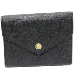 ルイヴィトン 三つ折り財布(小銭入れあり) モノグラムアンプラント ノワール ポルトフォイユ・ヴィクトリーヌ M64060