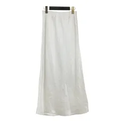 【美品】NOBLE ノーブル スカート ホワイト 白 サイズ:FREE | 24秋冬 ナロー Aライン サテンスカート / タイトスカート | ウエストゴム ロング丈 ストレート | 日本製 | ボトムス【レディース】【中古】