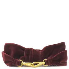 ミュウミュウ MIU MIU ショルダーストラップ リボン ストラップ ベロア ボルドー ゴールド金具 赤 ベルベット 替えストラップ  【中古】