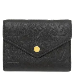 ルイヴィトン LOUIS VUITTON 三つ折り財布 ポルトフォイユ ヴィクトリーヌ モノグラムアンプラント ノワール ゴールド金具 ミニ財布  M64060 RFID【中古】