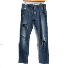 ゲス デニムパンツ ボトムス ダメージ加工 ジーンズ レディース US30サイズ ブルー Guess 【中古】