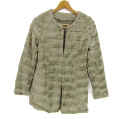 プロポーションボディ ドレッシング フェイクファーコート アウター レディース 3サイズ グレー PROPORTION BODY DRESSING 【中古】