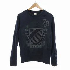 ディーゼル DIESEL 金タグ スウェット トレーナー ビッグプリント 裏毛 S ネイビー /UO