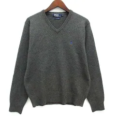 ポロ バイ ラルフローレン Polo by Ralph Lauren ウール ニット Vネック セーター 長袖 ダークグレー M