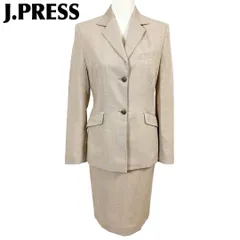 【美品】J.PRESS スーツセットアップ ジャケット9 スカート7 ベージュ