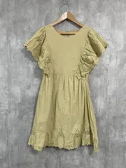 Broderie＆Co ナノユニバース 綿100％ レース Aライン ワンピース sizeF/黄 ■◆ レディース