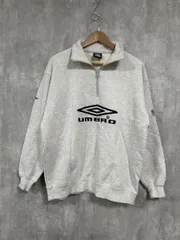 UMBRO アンブロ ハーフジップ ロゴ刺 スウェット sizeM/グレー ◇■◎メンズ
